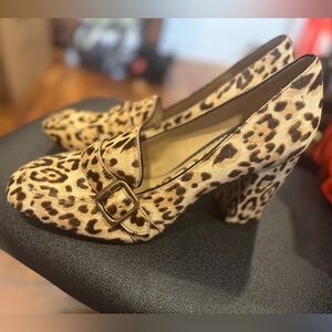 NWOT Sam Edelman Leopard Print Leather Heels 9.5